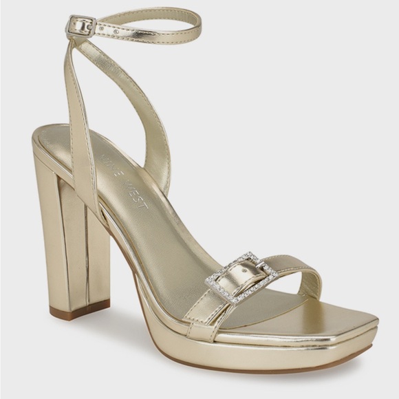 Nine West Ankle Strap Block Heels Size 7 1/2 - Picture 3 of 5